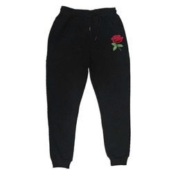 Autumn Winter New Rose Fiower Pants Men Women Elastic Waist Trousers Mens Fashion Jogger Pants Street Sweatpant Male Female G10079837456