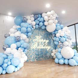 Party Decoration 146pcs Blue White Balloon Arch Set Different Sizes Birthday Gender Wedding Ball Bridal Shower Anniversary