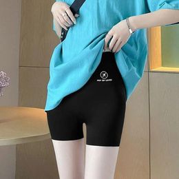 Women's Shorts Underwear Seamless Slimming BuLifter Letter Aeroplane Ice Silk Body Shapewear Sports Pants Safety Yoga Fitness