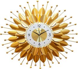 Wall Clocks Nordic Luxury Metal Modern Large Gold Clock 3d Simple Art Watches Horloge Murale Home Decoration FZ2958091634