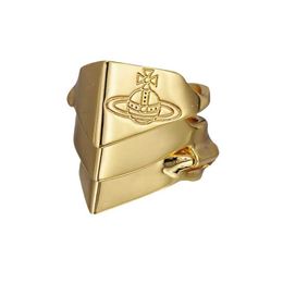 Fashion Westwoods Three Section Armor Ring with Personalized Hip Hop Style Joint Nail