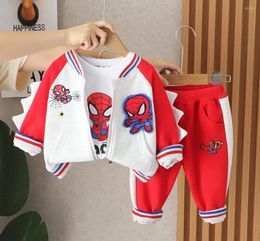 Clothing Sets Toddler Baby Tracksuit Clothes For Kids Cartoon Ccardigan Baseball Jackets Bear T-shirts Pants Boys Outfits Children Suits