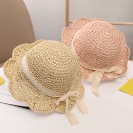 Baby Children's Straw Big Brim Sun Protection Small and Fresh Summer Girl Fisherman Hat