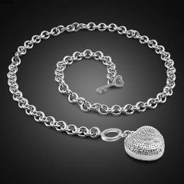 Womens Fashion Necklace Full Diamond Zircon Heart Key Pendant Neckchain Nickel Free Electroplated Thick Rhodium Gold Jewelry 5e47
