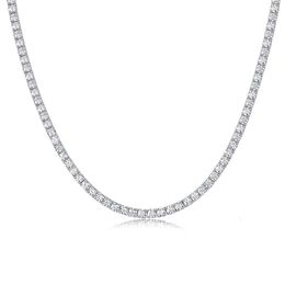 Sier Original 5 Mm Brilliant Cut Diamond Test Past All 0.5 Ct D Colour Moissanite Tennis Necklace For Wedding Fine Jewellery
