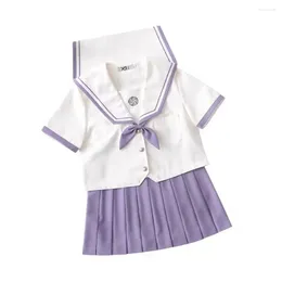 Clothing Sets Short Sleeve Japanese/Korean School Uniforms Cute Girl Sailor Suit Cosplay Costume JK Student Suits Uniform Top Skirt Tie