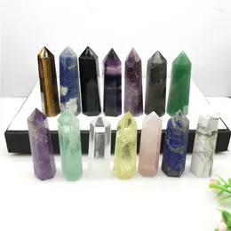 Decorative Figurines Natural Stones Crystal Point Wand Amethyst Rose Quartz Healing Stone Energy Ore Mineral Crafts Home Decor Crystals