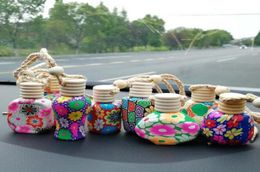 Polymer Clay Car Perfume Bottle Car Hanging Decoration Essential Oils Diffusers Perfume Pendant Bottles Fragrance Air Fresher Orna4552088