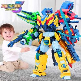 Transformation toys Robots New 5 in 1 Shapeshifting League Figures Toys Transformation Glory Alliance 3 Deformed Robot Autobot Mecha Vehicle Model Kid Gift Y240523