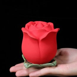 Ceramic Cremation Urns for Human Ashes Small Pet Animal Rose Flower Memorial Funeral Container Cats Dog Deceased 240522