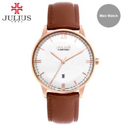 Watches Men Luxury Stainless Steel Back Waterproof Auto Date Limited Watch High Quality Miyota Movement Leather Fashion JAL-030 3361