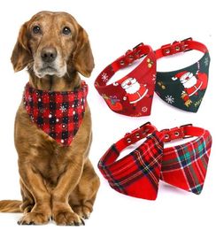 Christmas Pet Bandana Scarf Adjustable Collars Triangle Neckerchief For Cats Dogs Necklaces Pets Christmas Decorations Apparel2872353