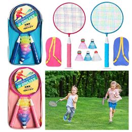 3~12 Years Sturdy Boys Girls Lightweight Indoor Outdoor Sports Double Racquets Shuttlecocks Children Badminton Rackets 240523