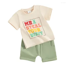 Clothing Sets Toddler Baby Boys Easter Outfits Shorts Set Letter Short Sleeve T-Shirt Suit 2Pcs Summer Clothes