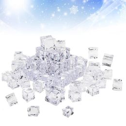 Vases 100Pcs 20mm Cube Square Shape Glass Lustre Ice Cubes Fake Artificial Acrylic Crystal Clear Pography Props Kitchen