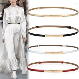 Belts Fashion Simple Thin For Women Korean Solid Color Adjustable Metal Buckle Waist Lady Dress Coat Decorative Straps