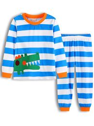 Pyjamas Spring and Autumn Childrens Pyjama Set Long sleeved Pants Set Boys and Girls Pyjamas Crocodile Pyjamas WX5.21