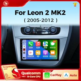 Car dvd Radio for Seat Leon 2 MK2 2005-2012 Carplay Android Auto Qualcomm Car Stereo Multimedia Player 4G Wifi DSP 48EQ RHD