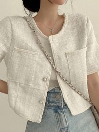 Women's Jackets French Design Sense Niche Small Fragrance Wind Jacket Cardigan Summer Ladies Foreign Style Fried Street Short Top