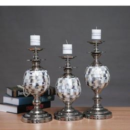 Candle Holders Shell Glass Candlestick Table Holder Candlelight Dinner Props Wedding Decoration Home Accessories Ornament Shelf