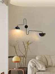 Wall Lamps Designer Industrial Long Pole Lamp With Switch Gold/Black Swing Arm LED Sconces Sofa Living/Model Room Background Cafe