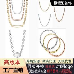 Designer's Brand s925 Silver Gold plating Material Personalised Classic Fashion Versatile Trendy Cool Popular U-shaped Thick Necklace