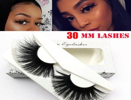 100 Real Mink Hair Lashes 25mm30mm 5D Mink Eyelashes Soft Natural Thick Cross Handmade Long Dramatic 3D False Eyelash with Packa9391851