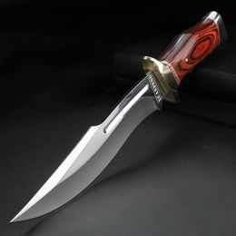 Camping Hunting Knives Outdoor Short Knife Fixed Blade Straight Knife High Quality EDC Tool Knife Camping Hunting Self Defence Knife Q240522
