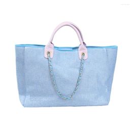 Drawstring Solid Colour Canvas Shoulder Tote Bags Women Vintage Versatile Monogrammed Handbags Ladies Large Capacity Fashion Shopping