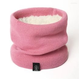 Berets Winter Warm Scarf NeckwarmerThick Wool Collar Cotton Knitted Windproof Plush Thick Neck Protection Outdoor Cycling