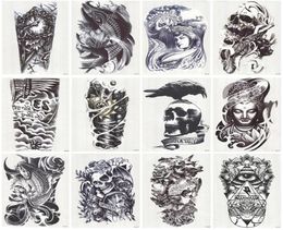 12 Sheets Waterproof 3D Arm Sleeve Makeup Temporary Tattoos Sticker Men Women Flash Tatoos Body Arts Swimsuit Makeup Tools D1901122004998