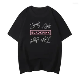 Women's T Shirts Unisex Black Pink Funny Star Idol Graphic Print Loose Clothing Korean Style Brand Women Tee Streetwear T-shirt Casual