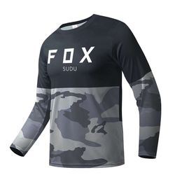 24WQ Men's T-shirts Fox Sudu Mens Long Sleeve Motocross Cycling Jersey Mtb Downhill Mountain Bike Shirts Offroaddh Motorcycle Enduro Clothing