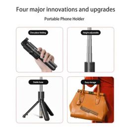Selfie Monopods Wireless selfie stick tripod with Bluetooth light expandable tripod suitable for iPhone and Tiktok live streaming S523