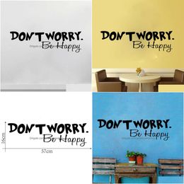 Wall Stickers English Quote Dont Worry Be Happy Sticker Vinyl Home Decor Decal Living Room Children Drop Delivery Garden Dhndx