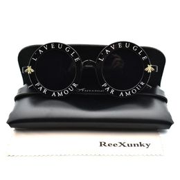 Sunglasses Fashion Unisex Round Retro Women Vintage Glasses Circle Classic Bee Letter Sun Men Shades Visor Oculos TopSunglasses 257p