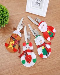 Christmas Cutlery Holders Suit Pockets Tableware Storage Rack Table Decor Dinner Sets Knives Forks Spoon Bag Covers Xmas Tree Part7867022