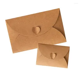 Gift Wrap 100Pcs Brown Kraft Envelopes Retro Love Paper For Cards And Business 17.5X11cm