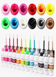 8ml Nail Art Line Polish Gel Kit 12 Colors For UVLED Paint Nails Drawing Glue DIY Painting Varnish Liner Tool 1457918705