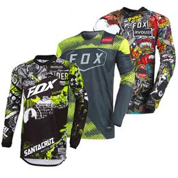 E5RH Men's T-shirts Quick Dry Motocross Jersey for Men Downhill Suit Bmx Mountain Bike Breathable Shirtsrvouei Fox Enduro Ciclismo Hombre