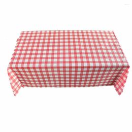 Table Cloth Outdoor Picnic BBQ Party Plastic Tablecloth Wipe Check Gingham Disposable Red 160cm