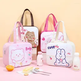 Storage Bags Cute Kawaii Bento Lunch Bag For School Kids Children Picnic Thermal Food Container Camping Supplies Box