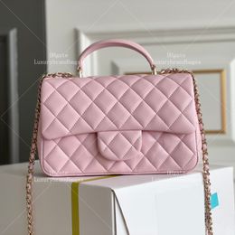 Lambskin Flap Bag With Top Handle Crossbody Bag 10A Mirror Quality Designer Bag For Women Handbag With Box C033G