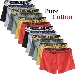 10Pieces Mens Underwear Men Pure Cotton Underpants Brand Panties Shorts Breathable Boxer Comfortable Soft Plus Size 240523