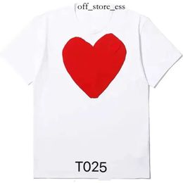 cdgs shirt COMMES Designer Play T Shirt Cotton Fashion Brand Red Heart Embroidery T-Shirt Women's Love Sleeve Couple Short Sleeve Men Play Plus Size cdgs hoodie 573