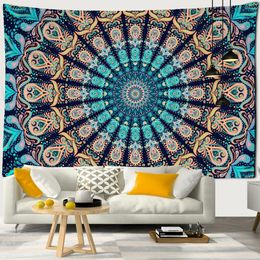 Mandala Tapestry Wall Hanging Boho Decor Cloth Tapestries Psychedelic Hippie Night Moon Carpet 240523