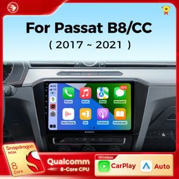 Car dvd Radio for Volkswagen VW Passat B8 CC GTE 2017-2021 Carplay Android Auto Qualcomm Car Stereo Multimedia Player DSP48EQ