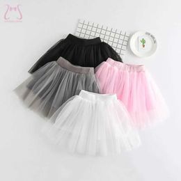 Skirts Skirts Spring and Autumn Fashion Young Childrens Clothing Solid Color Baby Girl Tutu Ballet Mesh Shorts Childrens Clothing 0 to 6 Y WX5.21