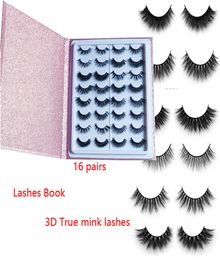 New style popular mink Lashes Silk eyelashes 3D mink eyelashes 25mm 16 pairs lashes book Thick long Lashes False Eyelash box eyela5104978