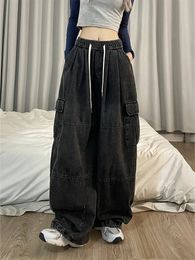 Houzhou Y2K Бэкги грузовые джинсы для женщин негабаритные джинсовые брюки женская брюки хип -хоп.